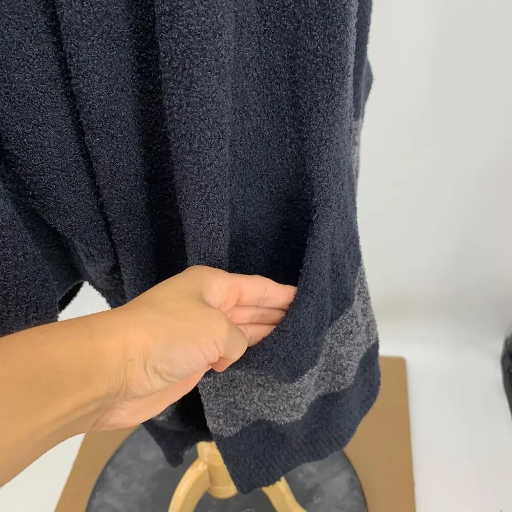 Barefoot Dreams Cardigan Womens OS One Size Black Gray CozyChic Cliffside Wrap